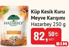 Hazarbey Küp Kesik Kuru Meyve Karışımı 250 g Hazarbey Küp Kesik Kuru Meyve Karışımı 250 g - BİM'de 82,50 TL
