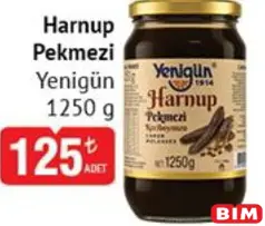 Yenigün Harnup Pekmezi 1250 g Yenigün Harnup Pekmezi 1250 g - BİM'de 125,00 TL