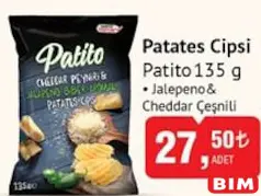 Patito Patates Cipsi 135 g Patito Patates Cipsi 135 g - BİM'de 27,50 TL