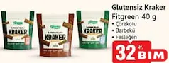Fit Green Glutensiz Yulaflı Barbekülü Kraker - 40 gr Fit Green Glutensiz Yulaflı Barbekülü Kraker - 40 gr - BİM'de 32,00 TL