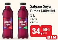 Dimes Mükellef Şalgam Suyu Acılı/Acısız 1 L Dimes Mükellef Şalgam Suyu Acılı/Acısız 1 L - BİM'de 34,50 TL