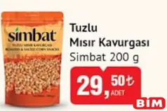 Simbat Tuzlu Mısır Kavurgası 200 g Simbat Tuzlu Mısır Kavurgası 200 g - BİM'de 29,50 TL