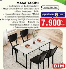 Ceramical Masa Takımı - BİM'de 7.900,00 TL