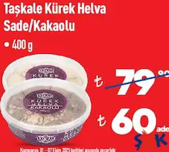 Taşkale Kürek Helva Sade/Kakaolu 400 g - ŞOK'da 60,00 TL