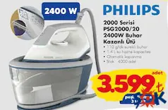 Philips 2000 Serisi PSG2000/20 2400 W Buhar Kazanlı Ütü - ŞOK'da 3.599,00 TL