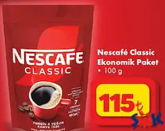 Nescafe Classic Granül Kahve 100 gr Eko Paket - ŞOK'da 115,00 TL