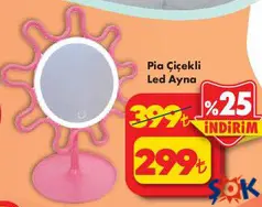 Pia Çiçekli Led Ayna - ŞOK'da 299,00 TL