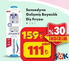 Sensodyne Gelişmiş Beyazlık Diş Fırçası 1+1 - ŞOK'da 111,00 TL