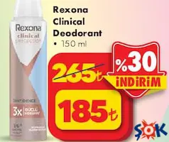 Rexona Clinical Protection Confidence 150 ml Kadın Deodorant - ŞOK'da 185,00 TL