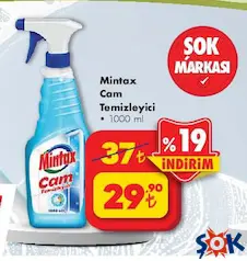 Mintax 1 lt Cam Temizleyici - ŞOK'da 29,90 TL