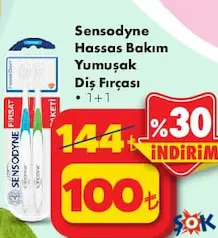 Sensodyne Hassas Bakım Yumuşak Diş Fırçası 1+1 - ŞOK'da 100,00 TL