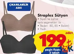 Straplez Sütyen - ŞOK'da 199,00 TL