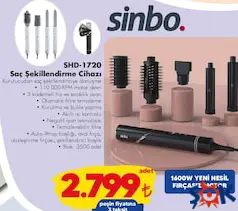 Sinbo SHD-1720 5in1 Saç Şekillendirme Seti - ŞOK'da 2.799,00 TL