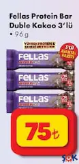 Fellas Protein Bar Duble Kakao 3'lü 96 g - ŞOK'da 75,00 TL