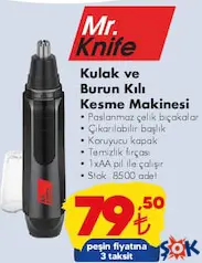 Mr. Knife Mktr-2703 Kulak ve Burun Kıl Kesme Makinesi - ŞOK'da 79,50 TL