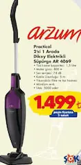Arzum AR4069 Practical 2in1 Arada Dikey Elektrikli Süpürge - ŞOK'da 1.499,00 TL