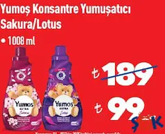Yumoş Extra Sakura Çamaşır Yumuşatıcı 42 Yıkama 1008 ml - ŞOK'da 99,00 TL