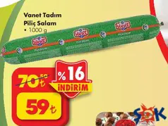 Vanet Tadım Piliç Salam 1000 g - ŞOK'da 59,00 TL