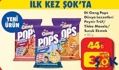 Eti Gong Pops Dünya Lezzetleri Peynir Trüf/Tikka Masala Sucuk Ekmek 80 g - ŞOK'da 39,90 TL