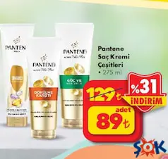Pantene Pro-V Onarıcı ve Koruyucu 275 ml Saç Kremi - ŞOK'da 89,00 TL