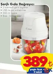 Kiwi Şarjlı Gıda Doğrayıcı - ŞOK'da 389,00 TL