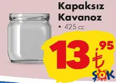 Paşabahçe Kapaksız Kavanoz 425 cc - ŞOK'da 13,95 TL