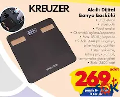 Kreuzer Akıllı Dijital Banyo Baskülü - ŞOK'da 269,00 TL