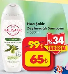 Hacı Şakir Zeytinyağlı Şampuan 500 ml - ŞOK'da 65,00 TL