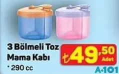 3 Bölmeli Toz Mama Kabı - A101'de 49,50 TL