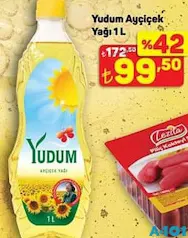 Yudum Ayçiçek Yağı 1 L - A101'de 99,50 TL