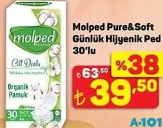 Molped Pure & Soft Günlük Hijyenik Ped 30'lu - A101'de 39,50 TL