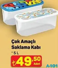 Çok Amaçlı Saklama Kabı 5 L - A101'de 49,50 TL