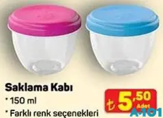 Saklama Kabı 150 ml - A101'de 5,50 TL
