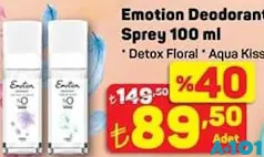 Emotion Deodorant Sprey 100 ml - A101'de 89,50 TL