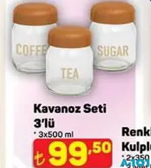 Kavanoz Seti 3'lü 3x500 ml - A101'de 99,50 TL