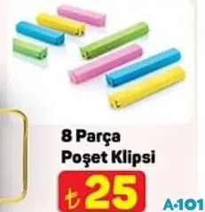 8 Parça Poşet Klipsi - A101'de 25,00 TL