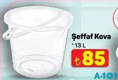 Şeffaf Kova 13 L - A101'de 85,00 TL
