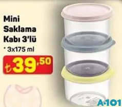 Mini Saklama Kabı 3'lü 3x175 ml - A101'de 39,50 TL