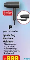 Pierre Cardin İyonik Saç Kurutma Makinesi - A101'de 999,00 TL
