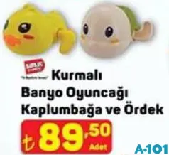 Birlik Oyuncak Kurmalı Banyo Oyuncağı Kaplumbağa ve Ördek - A101'de 89,50 TL
