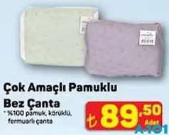 Çok Amaçlı Pamuklu Bez Çanta - A101'de 89,50 TL