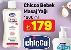 Chicco Bebek Masaj Yağı 200 ml - A101'de 179,00 TL