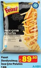 Feast Dondurulmuş İnce Çıtır Patates 1 kg - A101'de 89,50 TL