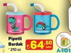 Pipetli Bardak 210 cc - A101'de 64,50 TL