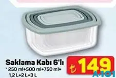 Saklama Kabı 6'lı - A101'de 149,00 TL