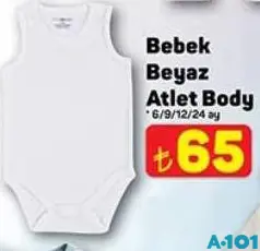 Bebek Beyaz Atlet Body - A101'de 65,00 TL