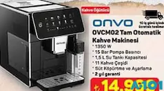 Onvo 0VCM02 Tam Otomatik Kahve Makinesi - A101'de 14.999,00 TL