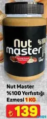 Nut Master %100 Yer Fıstığı Ezmesi 1 kg - A101'de 139,00 TL