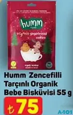 Humm Zencefilli Tarçınlı Organik Bebe Bisküvisi 55 g - A101'de 75,00 TL