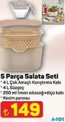 5 Parça Salata Seti - A101'de 149,00 TL